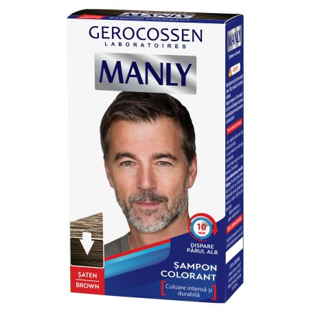 Sampon colorant pentru barbati saten Manly, 25 ml - Gerocossen