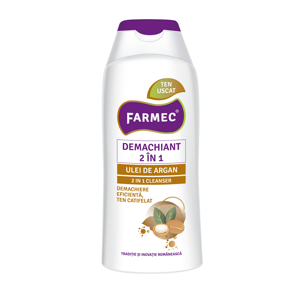 Demachiant 2 in 1 ulei de argan, 200 ml, Farmec