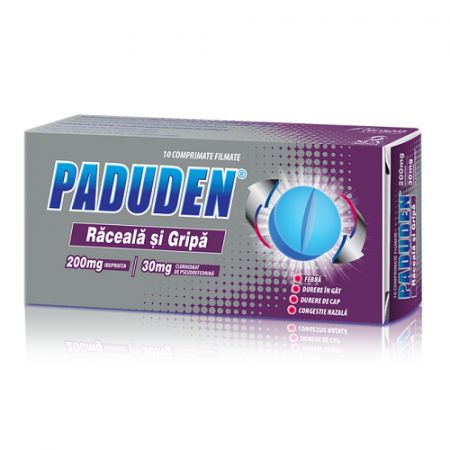 Paduden Raceala si 200 mg/30 mg, 10 comprimate filma : Farmacia Tei online