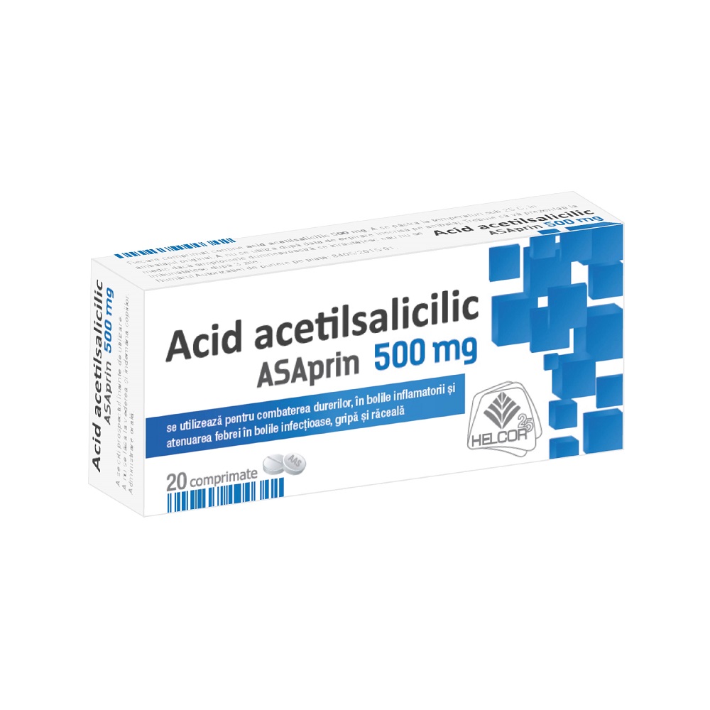Asaprin, 500 mg, 20 comprimate, Helcor