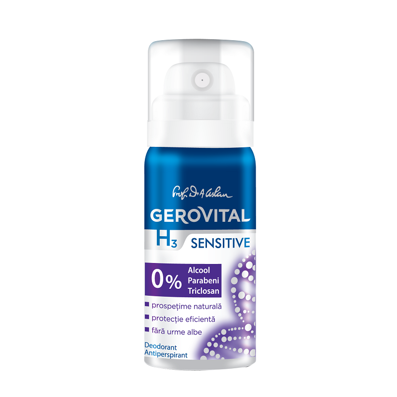 Deodorant antiperspirant H3 Classic Sensitive, 40 ml, Gerovital