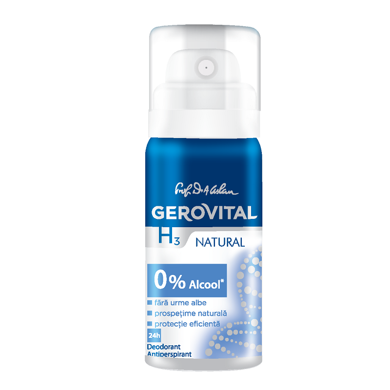Deodorantl antiperspirant H3 Classic Natura, 40 ml, Gerovital