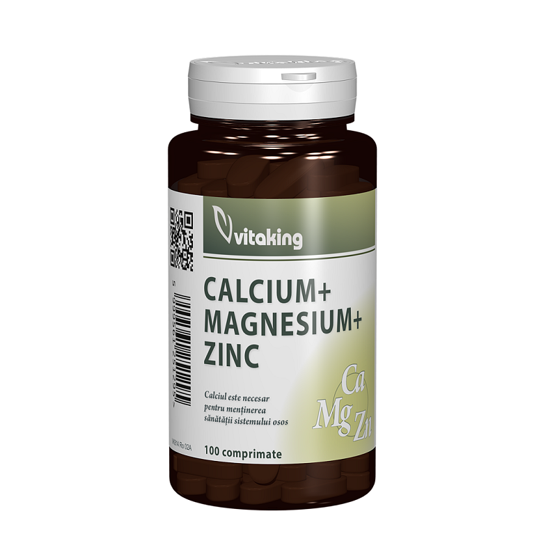 Calciu Magneziu cu Zinc, 100 comprimate, Vitaking