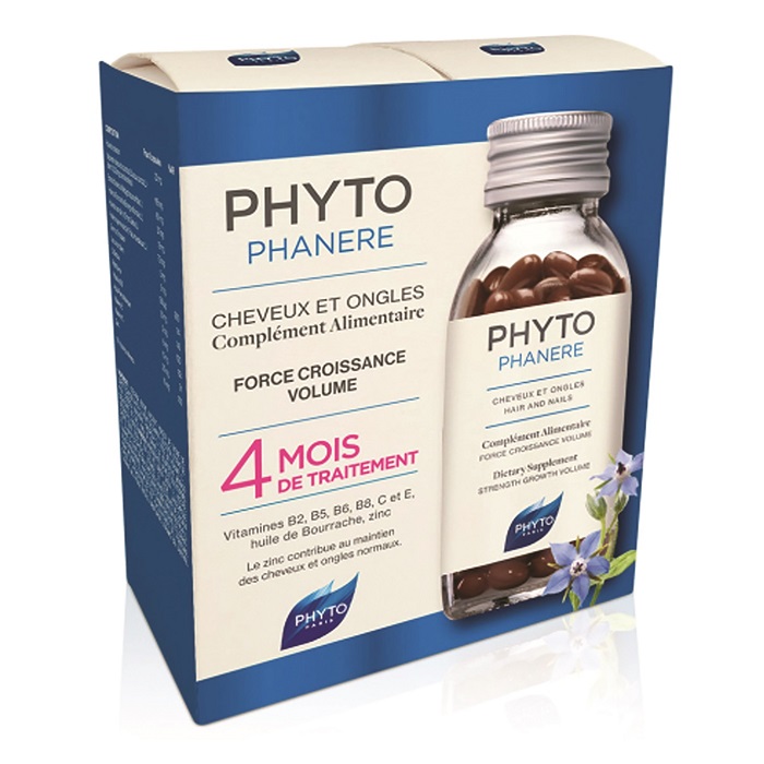 Pachet Supliment pentru par si unghii Phytophanere, 120 capsule + 120 capsule, Phyto