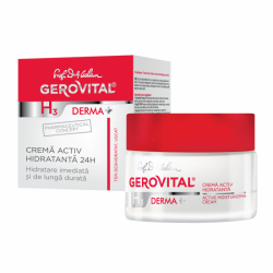 Crema activ hidratanta H3 Derma+, 50 ml, Gerovital