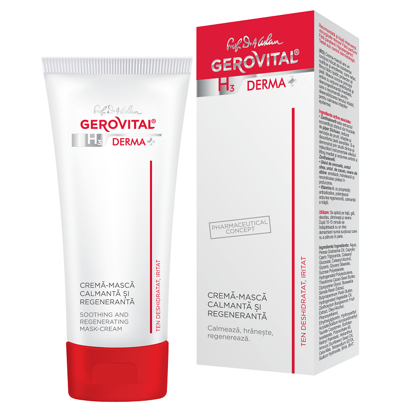Crema masca calmanta si regeneranta H3 Derma+, 50 ml, Gerovital