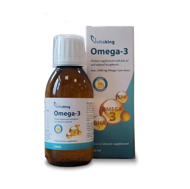 Omega 3 ulei de peste si tocoferoli naturali, 2500 mg, 150 ml, Vitaking