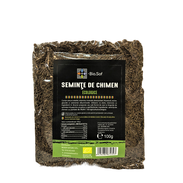 Seminte de Chimen Bio, 100 g, BioSof