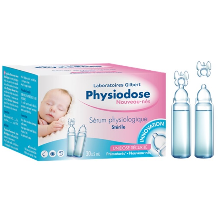 Ser fiziologic pentru prematuri si bebelusi Physiodose, 5 ml, 30 monodoze, Gilber