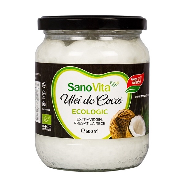 Ulei de cocos ecologic, 500 ml, Sanovita