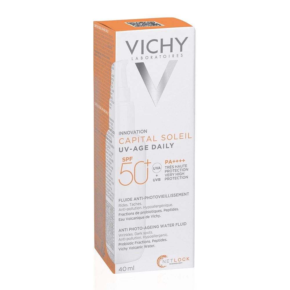 Fluid de protectie solara anti-ageing SPF 50+ Capital Soleil, 40 ml, Vichy