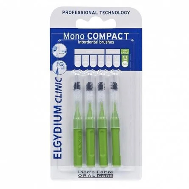 Periute interdentare Mono Compact Green, 4 bucati, Elgydium