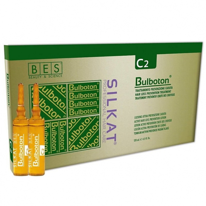 Lotiune pentru prevenirea caderii excesive a parului Silkat Bulboton C2, 12x10 ml, Bes Beauty&Scienece
