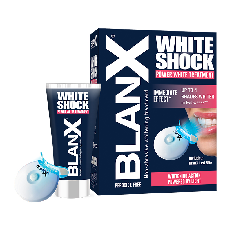 Tratament pentru albirea dintilor Blanx White Shock Power, 50 ml, Coswell