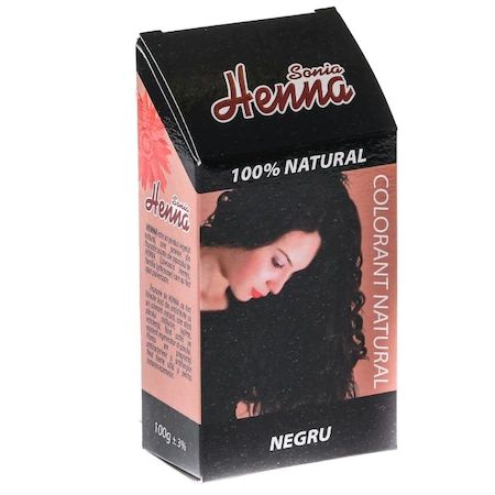 Colorant natural Sonia Henna negru, 100 g - Kian Cosmetics