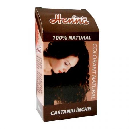 Colorant natural Sonia Henna castaniu inchis, 100 g - Kian Cosmetics