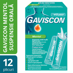 Gaviscon Mentol, 12 plicuri, Reckitt Benckiser Healthcare
