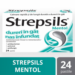 Strepsils Mentol, 24 pastile, Reckitt Benckiser Healthcare