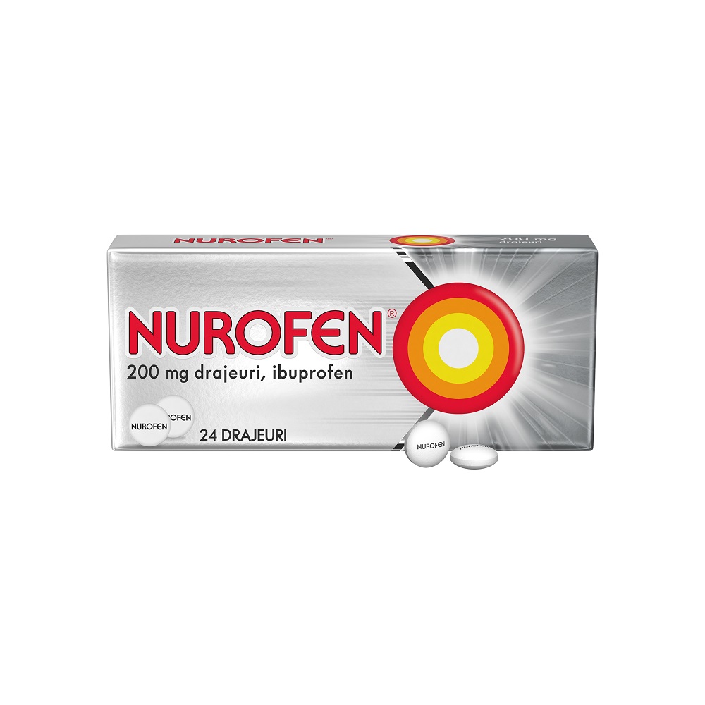 Nurofen, 200 mg, 24 drajeuri, Reckitt Benkiser