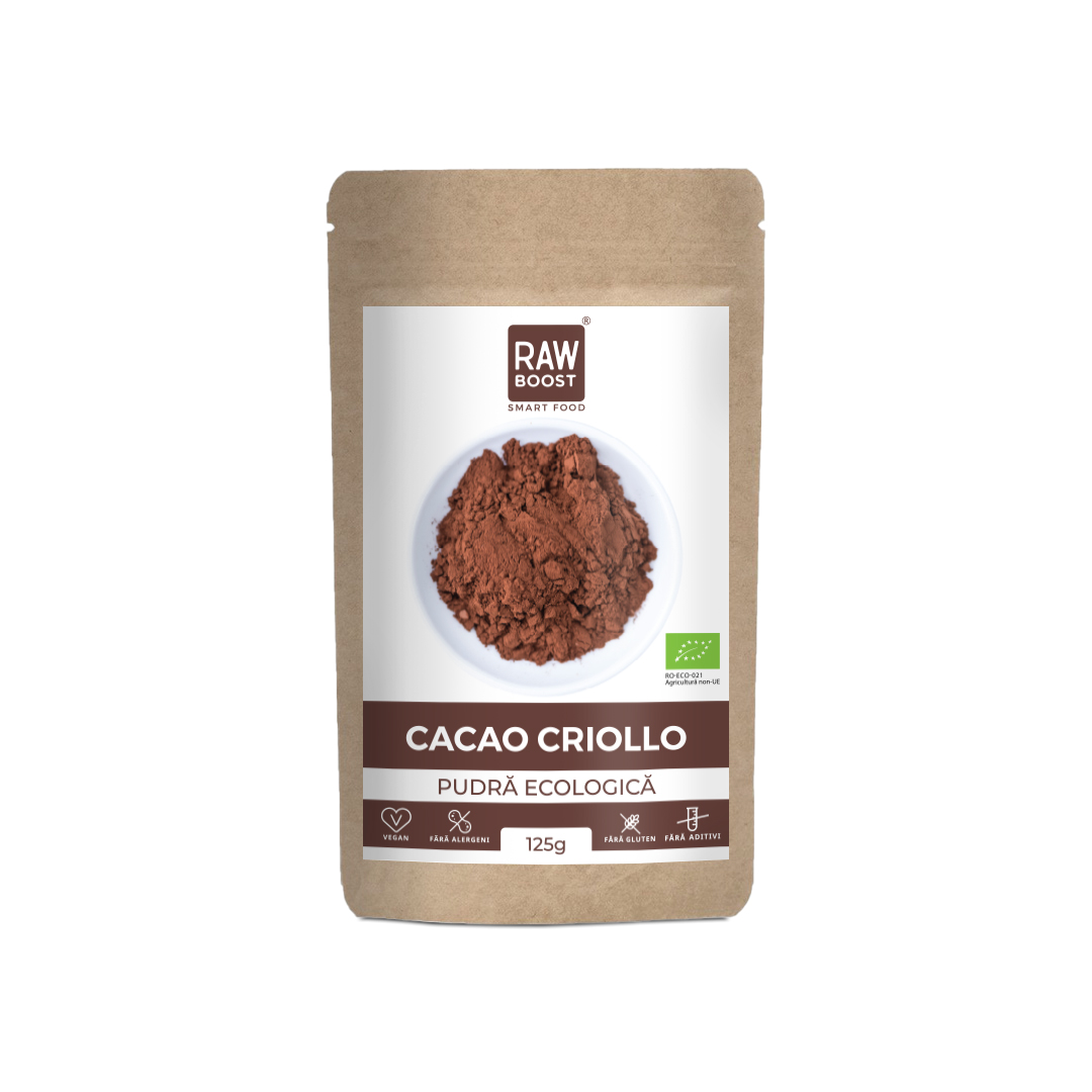 Pudra ecologica de cacao, 125 g, RawBoost