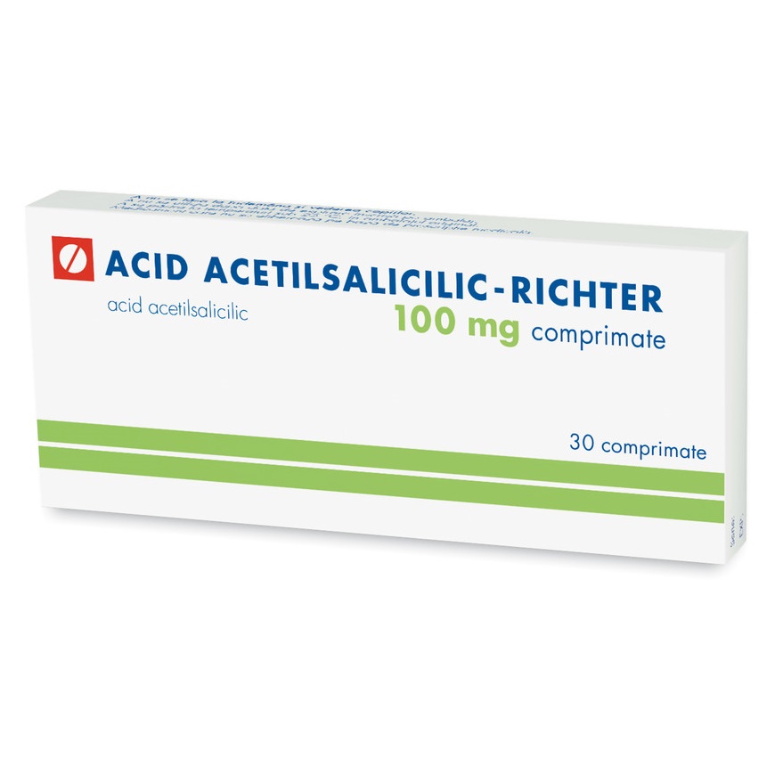 Acid Acetilsalicilic, 100 mg, 30 comprimate, Gedeon Richter