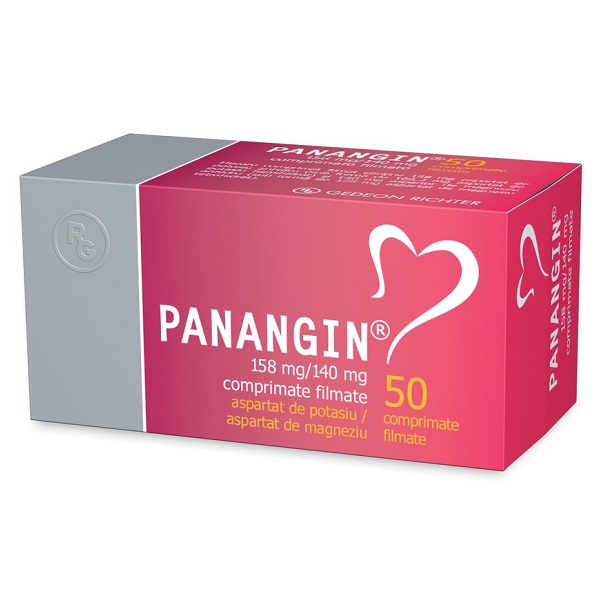 Panangin, 158 mg/140 mg, 50 comprimate filmate, Gedeon Richter
