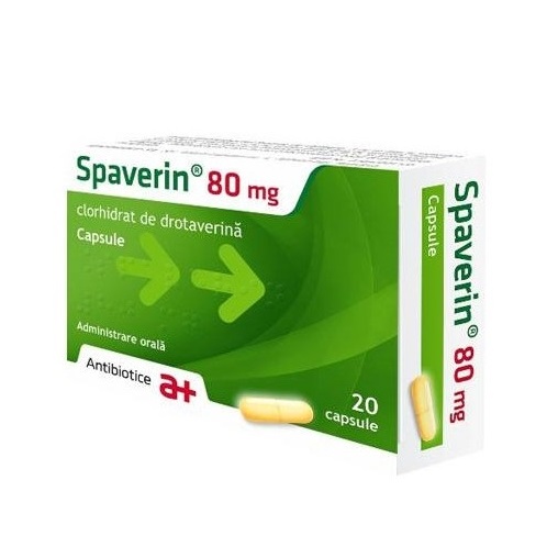 Spaverin, 80 mg, 20 capsule, Antibiotice SA