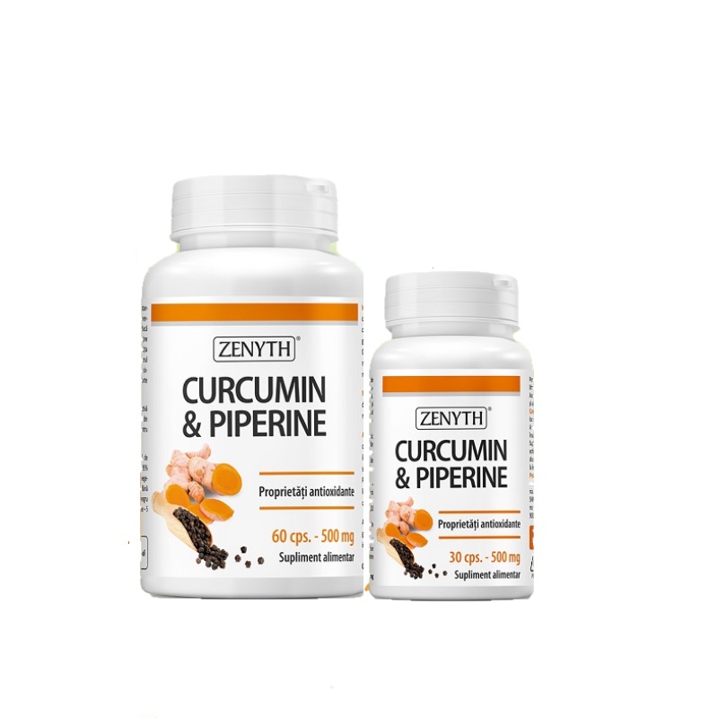Pachet Curcumin & Piperine, 60 + 30 capsule, Zenyth