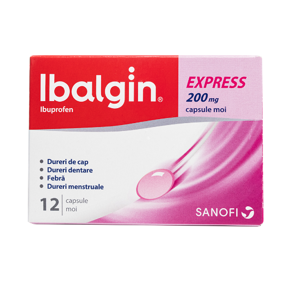 Ibalgin Express, 200 mg, 12 capsule moi, Sanofi