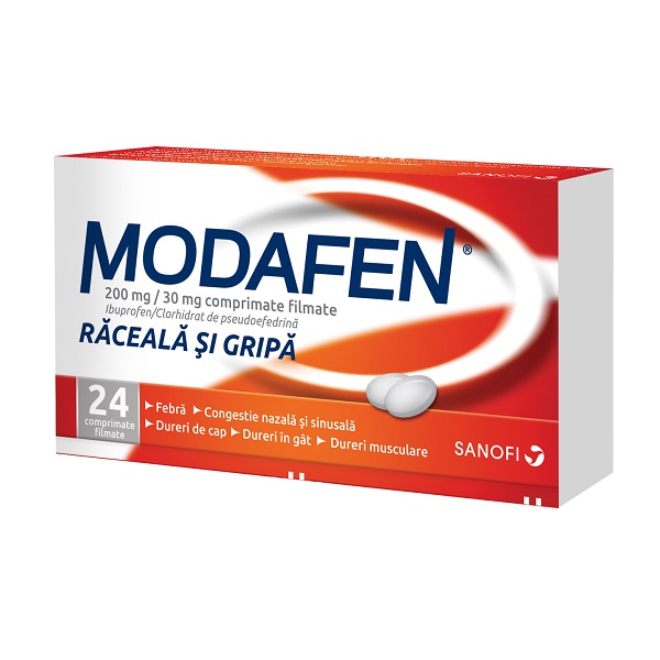 Modafen, 200 mg/30 mg, 24 comprimate filmate, Stada