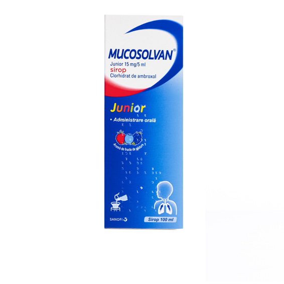 Mucosolvan Junior, 15 mg/5 ml, sirop, 100 ml, Sanofi