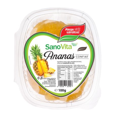 Ananas confiat, 100 g - Sanovita
