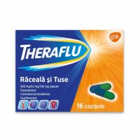 Theraflu raceala si tuse, 500 mg/6,1 mg/100 mg, 16 capsule, Gsk