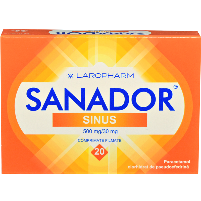 Sanador Sinus, 500 mg/30 mg, 20 comprimate filmate, Laropharm