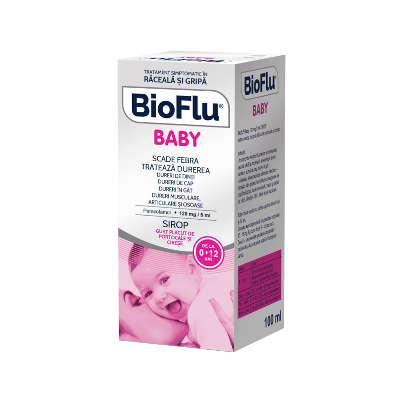 Bioflu baby sirop, 120 mg/5 ml, 100 ml, Biofarm