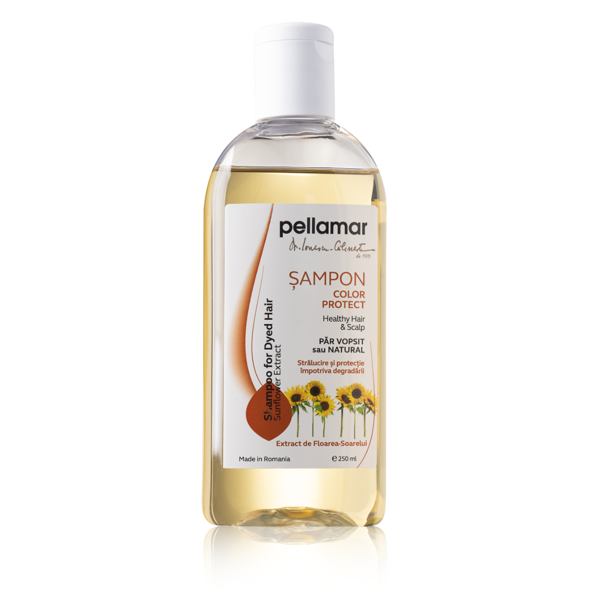 Sampon cu extract de floarea-soarelui pentru par vopsit Beauty Hair, 250 ml, Pellamar