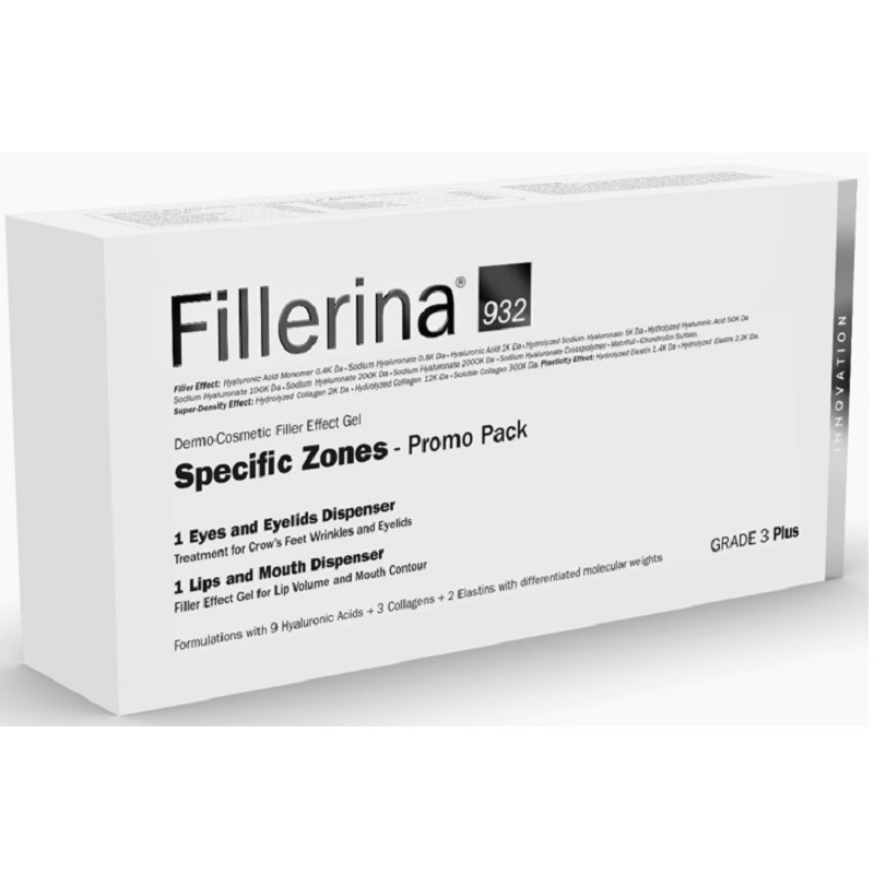 Kit Grad 3 Plus Fillerina 932 Tratament pentru ochi si pleoape, 15 ml + Tratament pentru buze si conturul buzelor, 7 ml, Labo