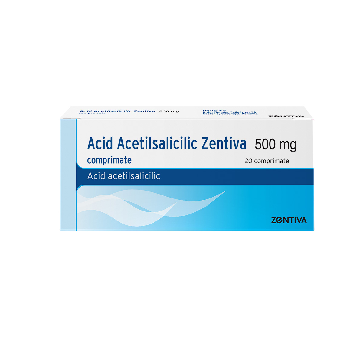 Acid Acetilsalicilic, 500 mg, 20 comprimate, Zentiva