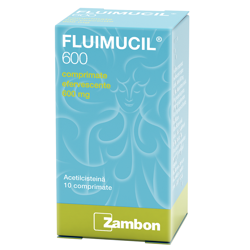 Fluimucil, 600 mg, 10 comprimate efervescente, Zambon