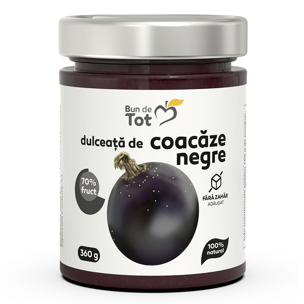 Dulceata de Coacaze Negre dulceata fara zahar, 360g, Dacia Plant