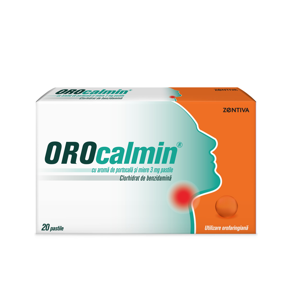 Orocalmin cu aroma de portocala si miere, 3 mg, 20 pastile, Zentiva