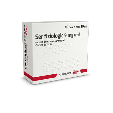 Ser fiziologic, 90 mg/10 ml, 10 fiole, Antibiotice SA