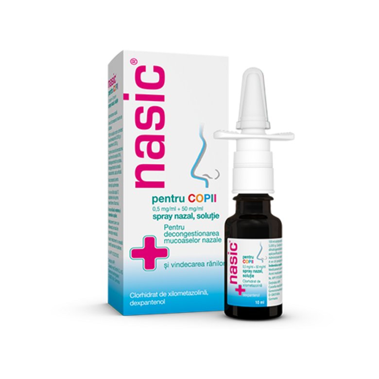 Nasic pentru copii spray nazal, soluţie, 0,5 mg/ml + 50 mg/ml, 10 ml, Cassella Med