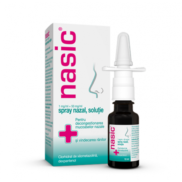 Nasic spray nazal pentru adulti, soluţie, 1 mg/ml + 50 mg/ml, 10 ml, Cassella Med