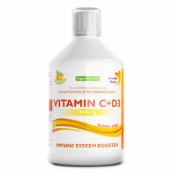 Vitamina C Lichida 1000 Mg + Vitamina D3 + Zinc, 500ml, Swedish Nutra