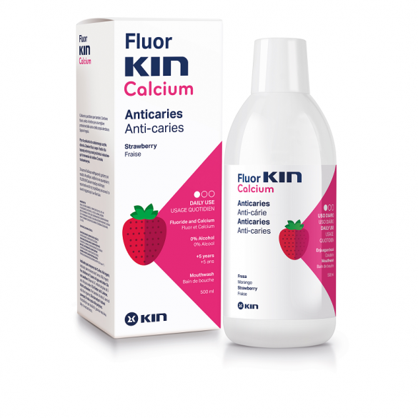 Apa de gura pentru copii Fluor Kin Calcium, 500 ml, Laboratorios Kin