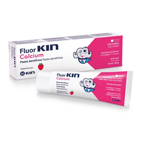Pasta de dinti pentru copii Fluor Kin Calcium, 75 ml, Laboratorios Kin