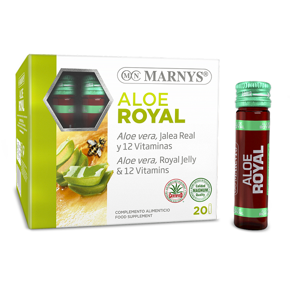 Aloe Vera + Laptisor de Matca + 12 Vitamine, 20 Fiole, Marnys