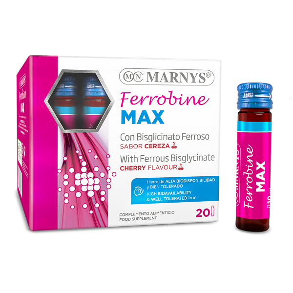 Ferrobine Max cu Fier, Zinc si Vitamine, 20 Fiole, Marnys