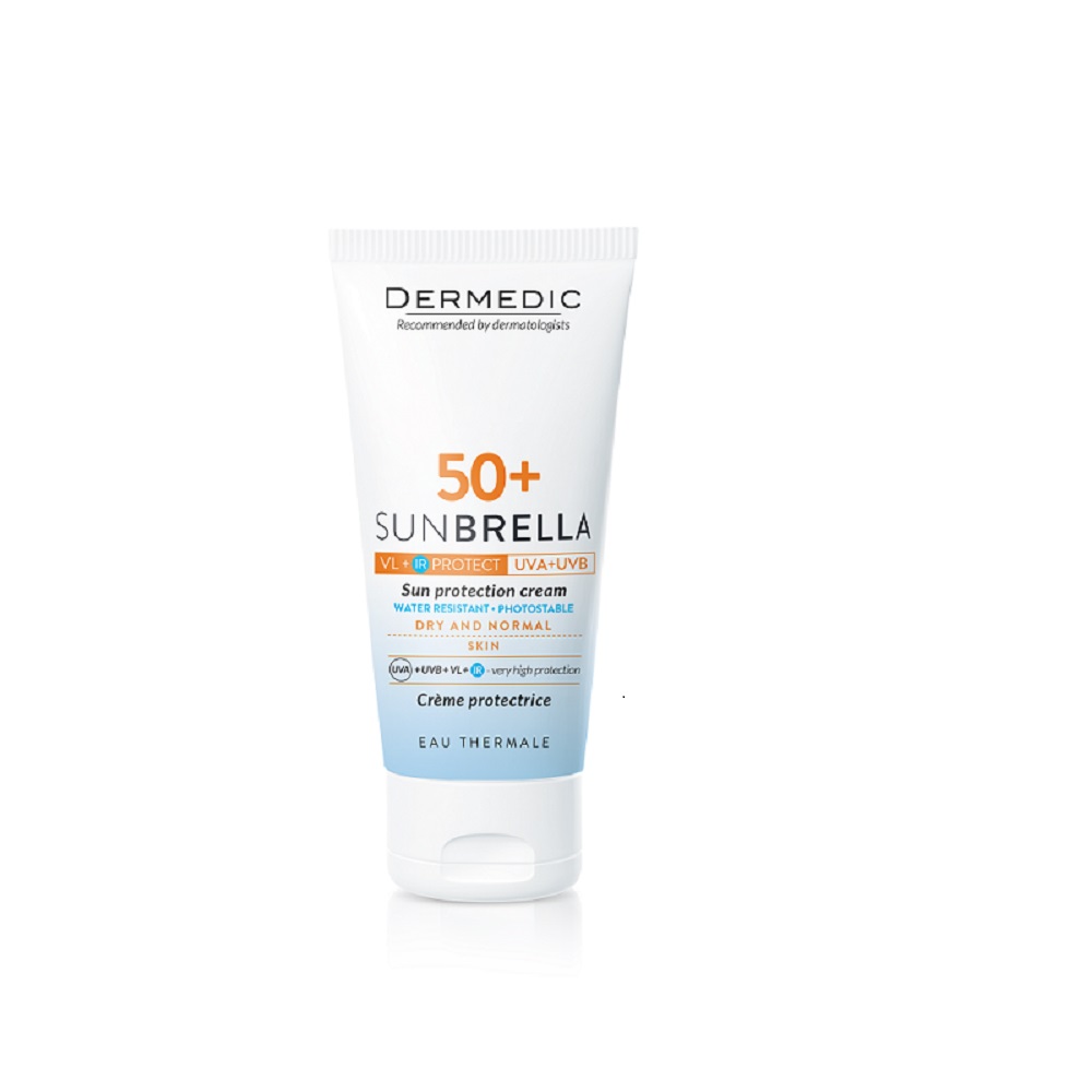 Crema protectie solara SPF 50+ ten normal-uscat si piele sensibila Sunbrella, 50 g, Dermedic